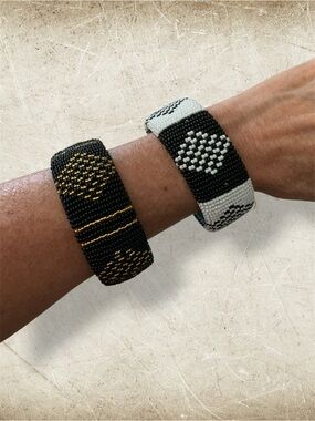 2 x African Hand Beaded Bracelets